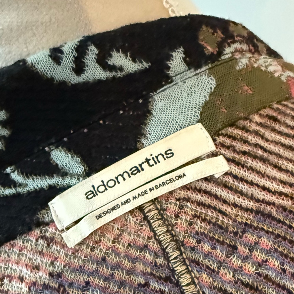 ✨ Aldo Martins Floral Knit Blazer Jacket Elbow Patch Cuffed Sleeve Barcelona S - Picture 16 of 16